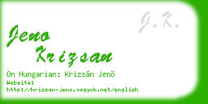 jeno krizsan business card